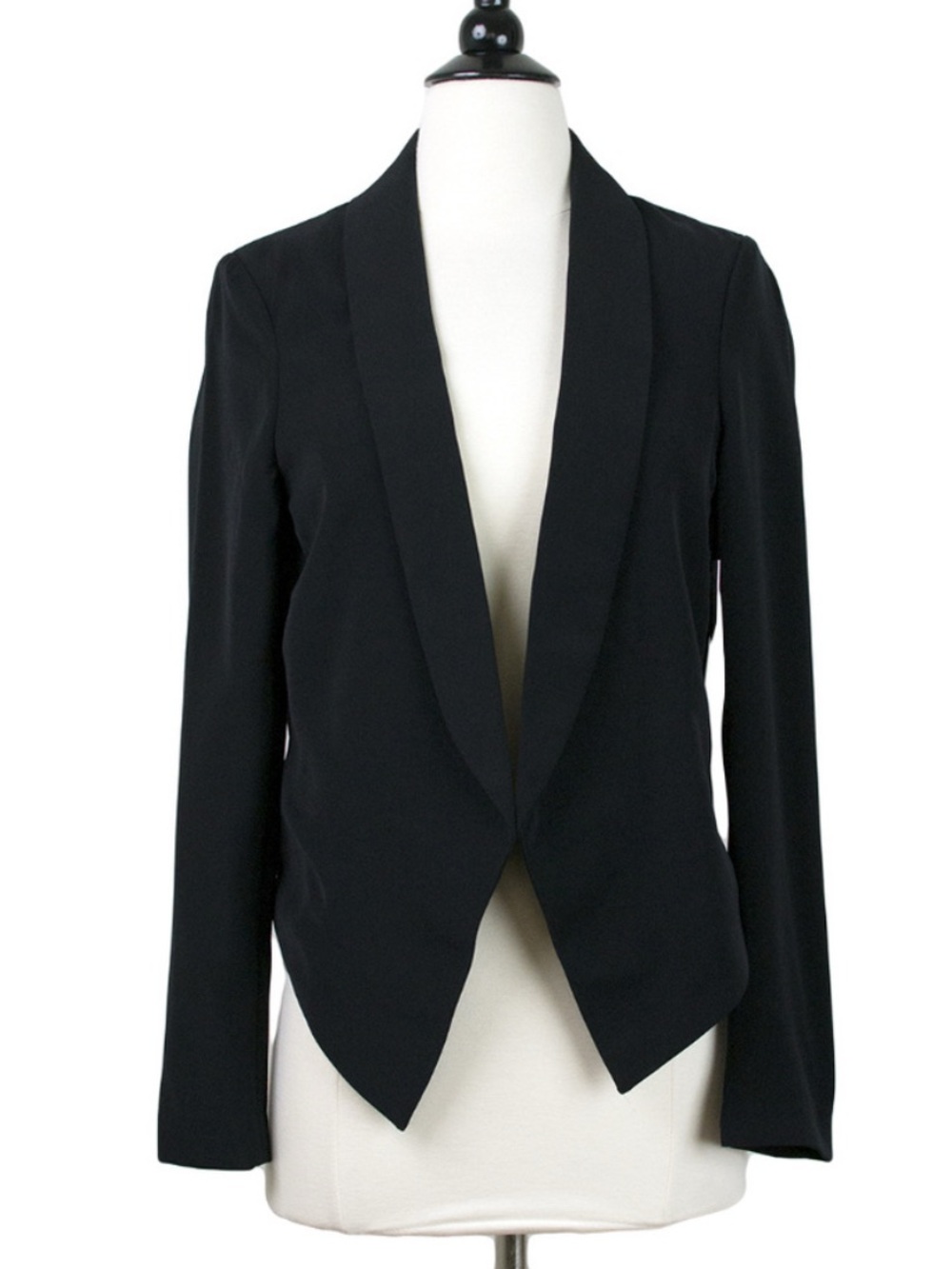 DEX | Black Open Front Blazer with Sheer Back